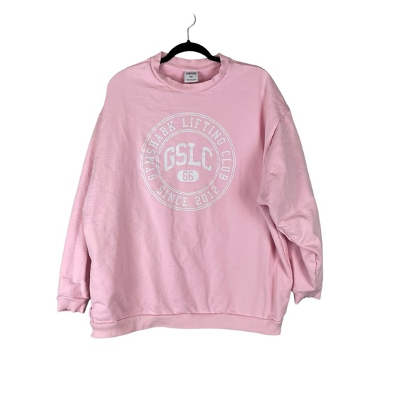 Gymshark Tops - Gymshark GSLC Lifting Club Pink Sweatshirt XXL Oversized Pullover Crewneck